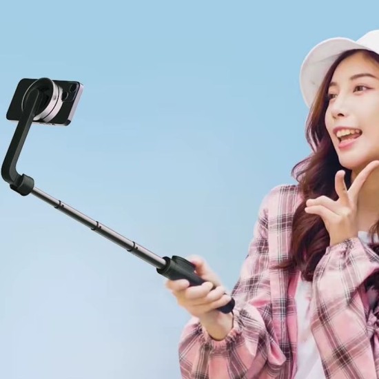 Mini selfie stick pentru telefon, cu magnet de sustinere si telecomanda