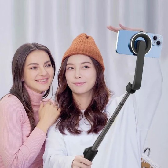 Mini selfie stick pentru telefon, cu magnet de sustinere si telecomanda