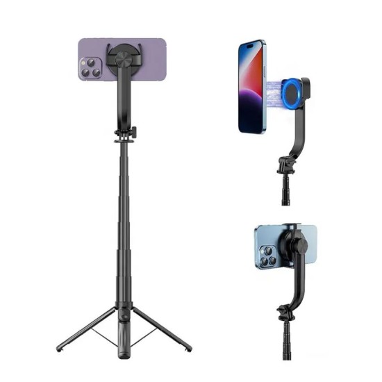 Selfie stick magnetic cu telecomanda pentru telefon, rotatie 360 Selfie stick magnetic cu telecomanda pentru telefon, rotatie 360
