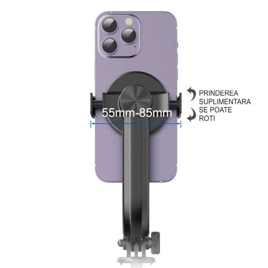 Selfie stick magnetic cu telecomanda pentru telefon, rotatie 360 Selfie stick magnetic cu telecomanda pentru telefon, rotatie 360